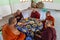 Monks at lunch, Myanmar