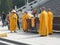 Monks at Nanshan tourist attraction, Bronze Buddha Statue