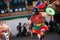 The monks perform religious masked buddhistic dance during the Mani Rimdu festival in Tengboche Monastery