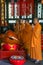 Monks reciting scriptures in daci temple,chengdu,china