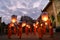 Monks release floating lamp