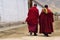 Monks walking in monastery