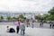 Monmartre skyline Paris view. View from the hill where famous basilica is