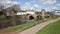 Monnow Bridge Monmouth Wales uk medieval fortified river bridge and tourist attraction pan