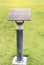 Mono crystalline silicon solar cells power outdoor lawn lamp ligh field on the green grass