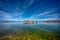 Mono Lake with tufa tower reflection in the water in California