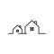 Mono line real estate house logo icon design template