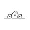 Mono line real estate house logo icon design template