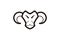 mono line sheep, goat head logo.