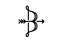 mono lines Letter b logo as arrow vector