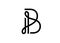 Mono lines Letter b logo black color vector