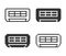 Monochromatic air conditioner icon in different variants