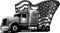 monochromatic American Truck. Vector illustration with american flag