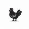 Monochromatic Black Chicken Icon On White Background