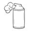 Monochromatic cartoon illustration of  shaving foam spray can