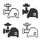 Monochromatic electric meat chopper icon in different variants
