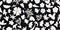 Monochromatic floral shapes seamless pattern
