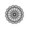 Monochromatic flower mandala vintage decorative ornament