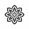 Monochromatic Flower Symbol: A Minimalist Design With Arabic Calligraphy