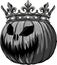 monochromatic Halloween Pumpkin King vector illustration on white background.