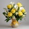 Monochromatic Harmony: Yellow Roses And White Calla Lilies In A Stunning Vase