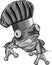 monochromatic illustration of Frog chef cartoon mascot