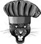 monochromatic illustration of leopard with chef hat