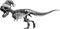 monochromatic Illustration Tyrannosaurus Rex with christmas hat