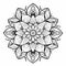 Monochromatic Mandala Flower Coloring Page For Adults