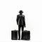 Monochromatic Minimalist Portrait: Michael With Suitcase