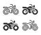 Monochromatic motorcycle icon in different variants