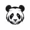 Monochromatic Panda Bear Head Web Icon Logo