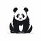 Monochromatic Panda Bear Vector Illustration On White Background