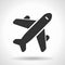 Monochromatic plane icon with hovering effect shadow