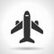 Monochromatic plane icon with hovering effect shadow