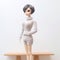 Monochromatic Serenity: Female Barbie Doll In Angura Kei Style