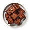 Monochromatic Shadow Style Chocolate Brownies With Nuts