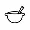 Monochromatic Soup Line Icon For Kids Coloring Book