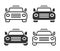 Monochromatic taxi icon in different variants