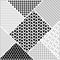 Monochromatic tile whit patterns in patch work style. White and black design, vector ornament