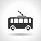 Monochromatic trolleybus icon with hovering effect shadow