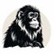 Monochromatic Vector Chimpanzee: Eye-catching Ancient Chinese Art Inspired Design