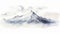 Monochromatic Watercolor Calligraphy Of Mount Elbrus - Refreshing Wallpaper