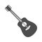 Monochrome acoustic guitar icon vector illustration. Simple classic musical instrument with strings