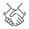 Monochrome agreement icon vector illustration. Partnership, collaboration, friendship and alliance