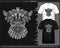 Monochrome alpaca mandala arts isolated on black and white t shirt