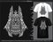Monochrome Anubis head mandala arts isolated on black and white t shirt