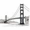 Monochrome Black Golden Gate Bridge Illustration - Clean And Sharp Inking