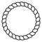 Monochrome black and white circle rope frame line art isolated vector