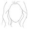 Monochrome black white fashion woman girl empty face hairstyle hair sketched line art vector